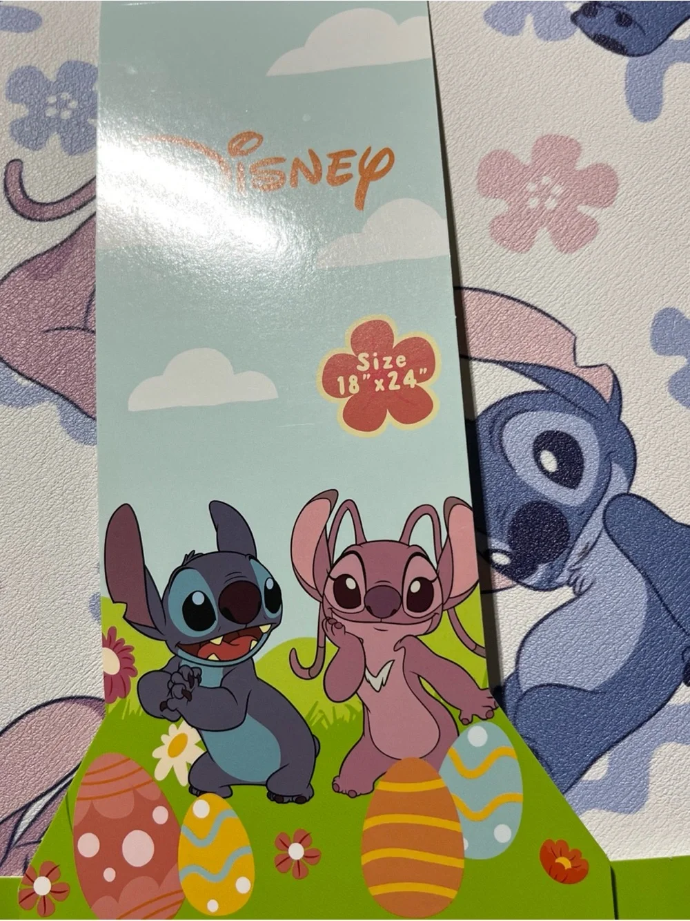 DISNEY QUICK DRYING DISH MAT- STITCH AND ANGEL 18 By 24 Inches
